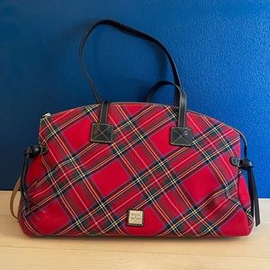 Dooney & Bourke Large Red Tartan Plaid Duffle